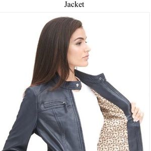 Vintage navy leather jacket